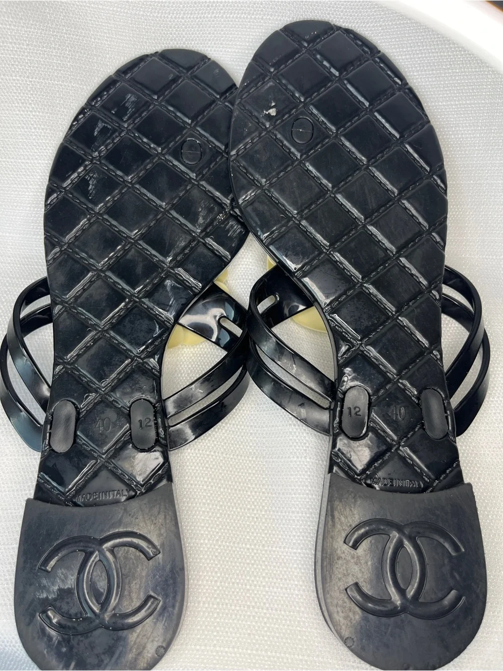 CHANEL glossy black